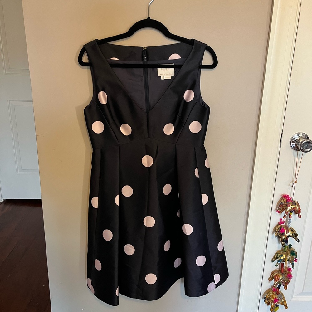 Kate Spade Black Dress with Pink Dots